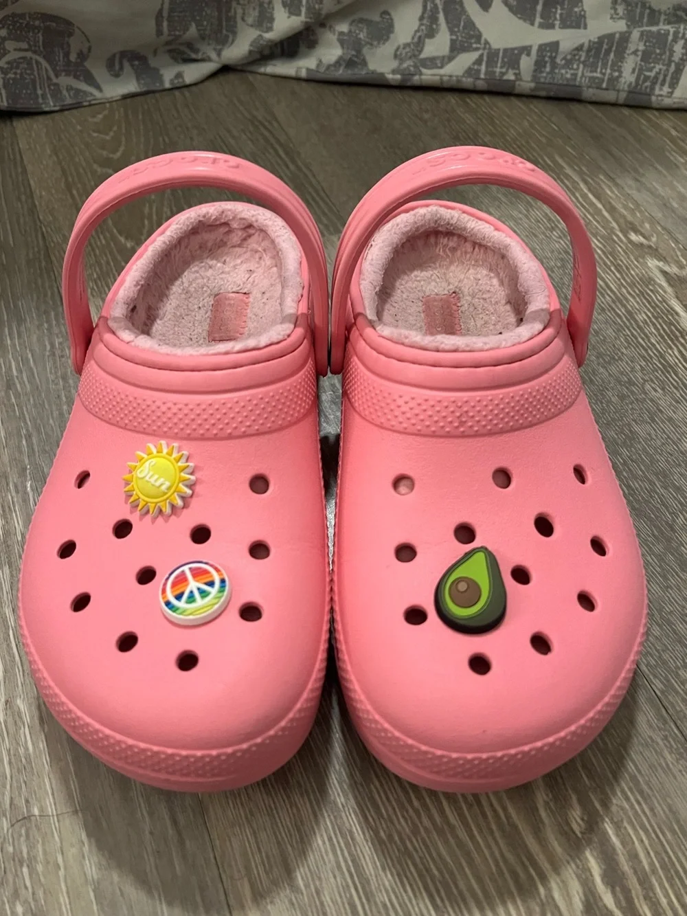 Crocs Pink Clog Shoes with Jibbitz Charms Slip On